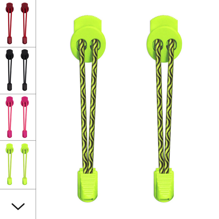 Sort og neon gule elastik snørebånd